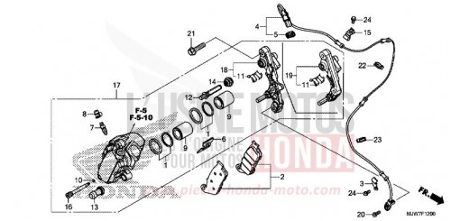 FRONT BRAKE CALIPER CB500FAJ de 2018